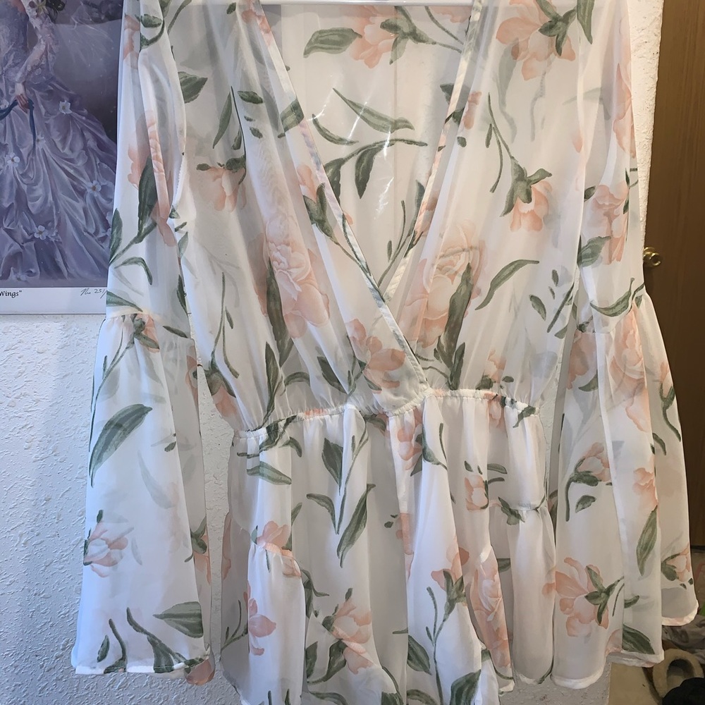 Long sleeve floral romper